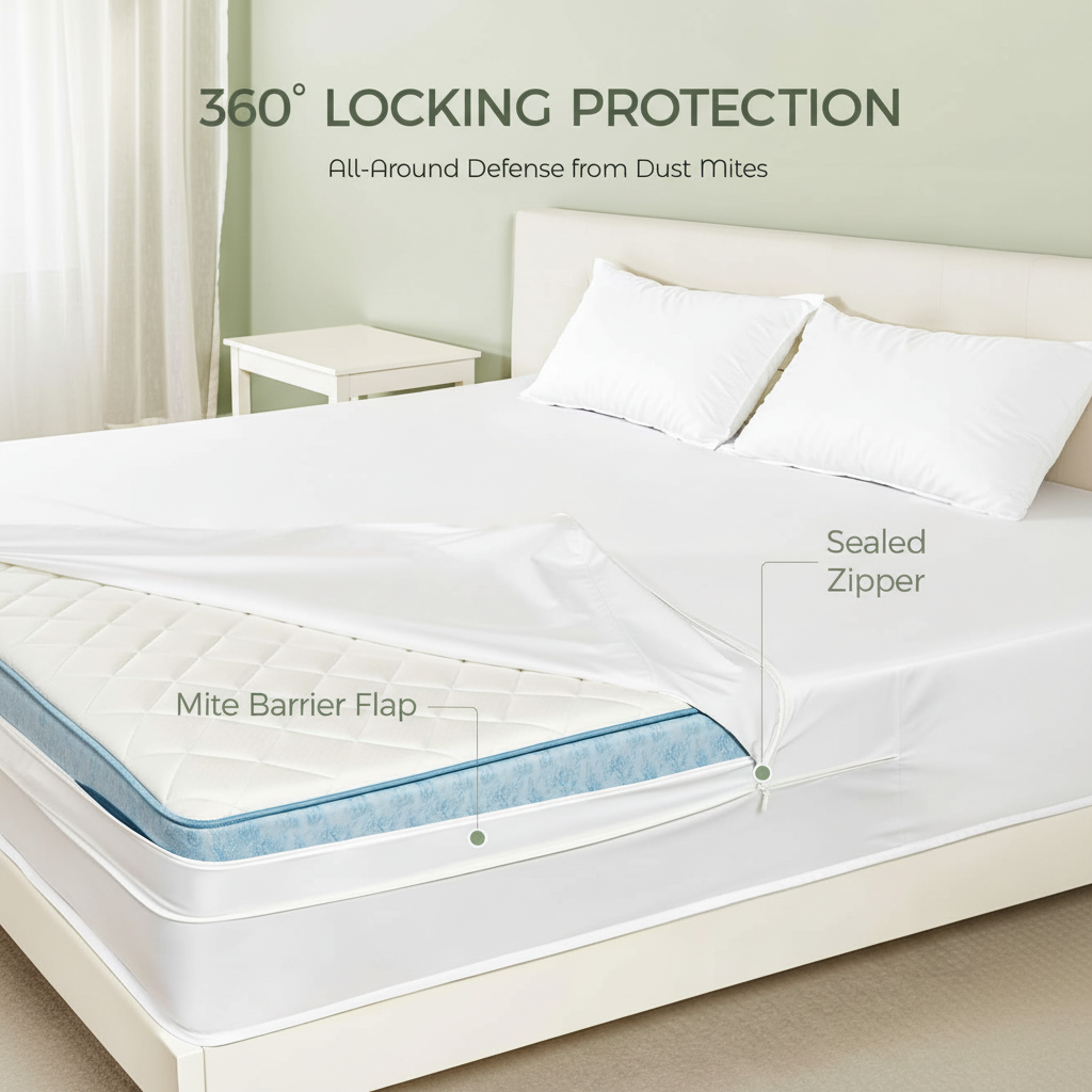 FAUNNA Cotton Mattress Encasement, Zippered, Bed Bug & Dust Mite Proof, Hypoallergenic, Noiseless