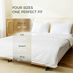 FAUNNA 100% Cotton Duvet Cover, Hypoallergenic White Zipper Comforter Cover, Bed Bug Proof, Breathable & Antimicrobial Protector
