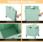 Viviendo 65L Foldable Shopping Trolley Cart Portable Grocery Basket Rolling Wheel with Top Cover