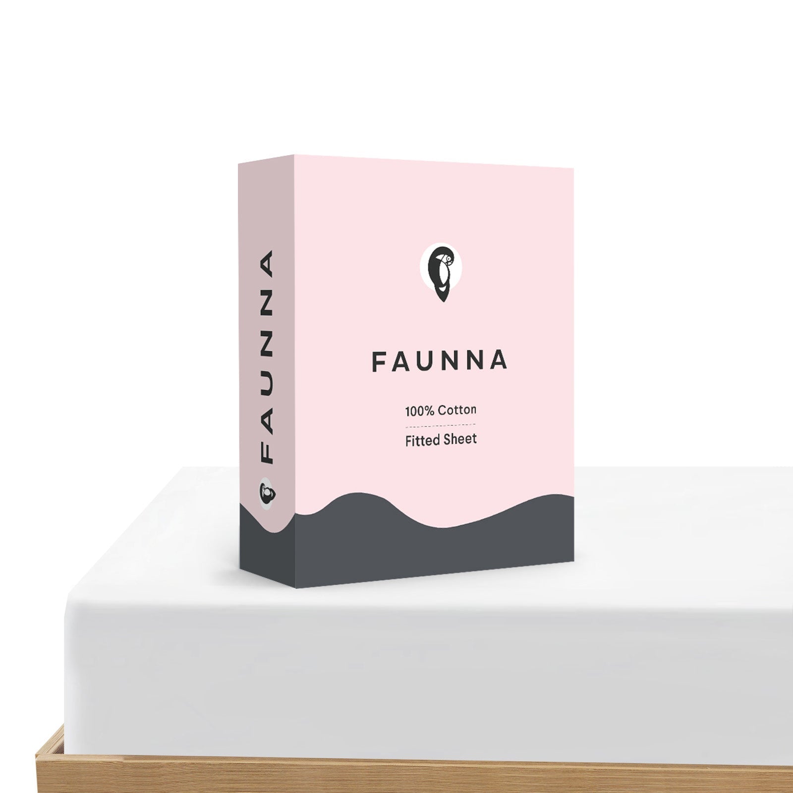 Faunna 100% 800TC Cotton Fitted Sheet  Deep Pocket Soft, Breathable, White, 1 Piece