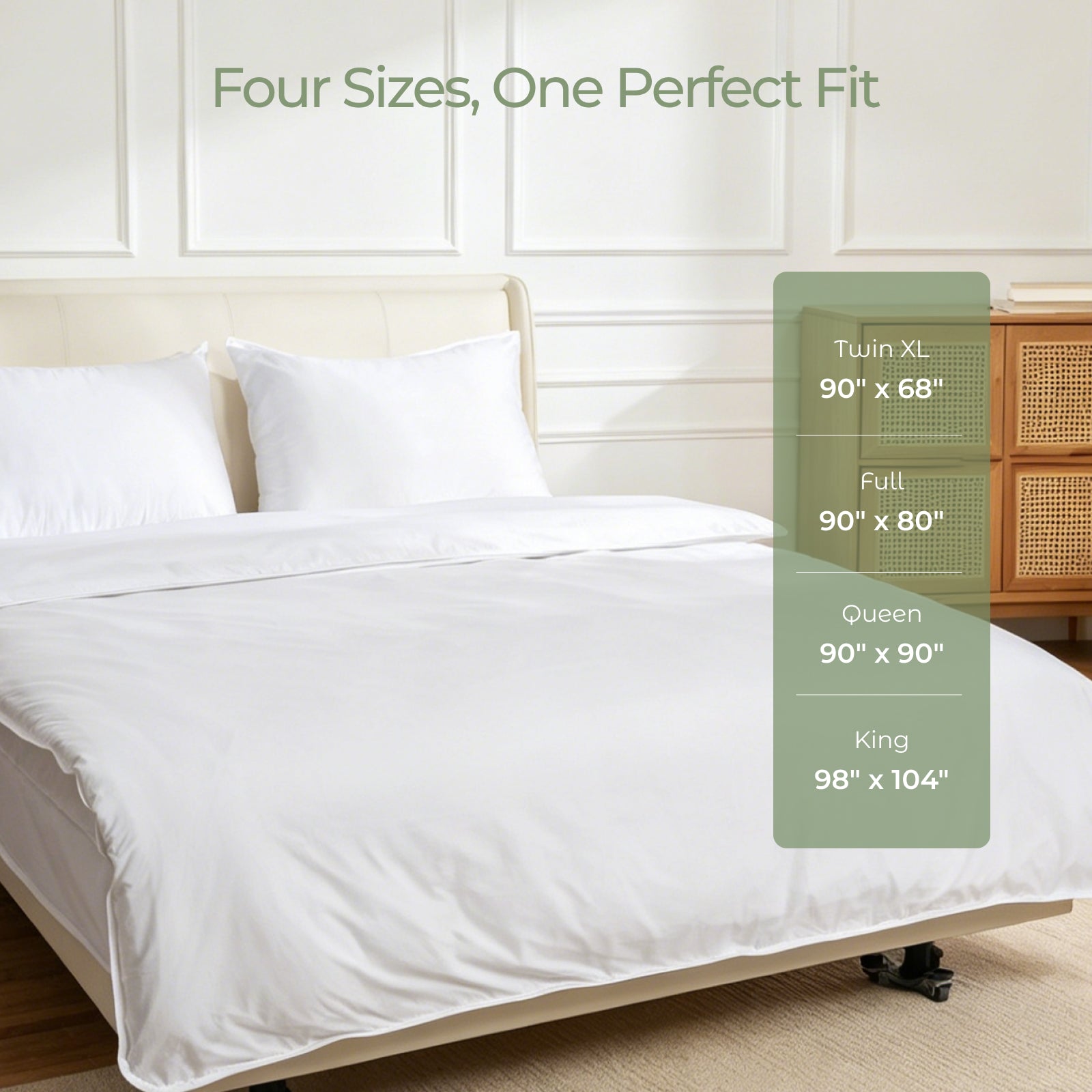 FAUNNA 100% Cotton Duvet Cover – Dust Mite Barrier (7.28μm), Microban Antimicrobial, Full Zip, OEKO-TEX