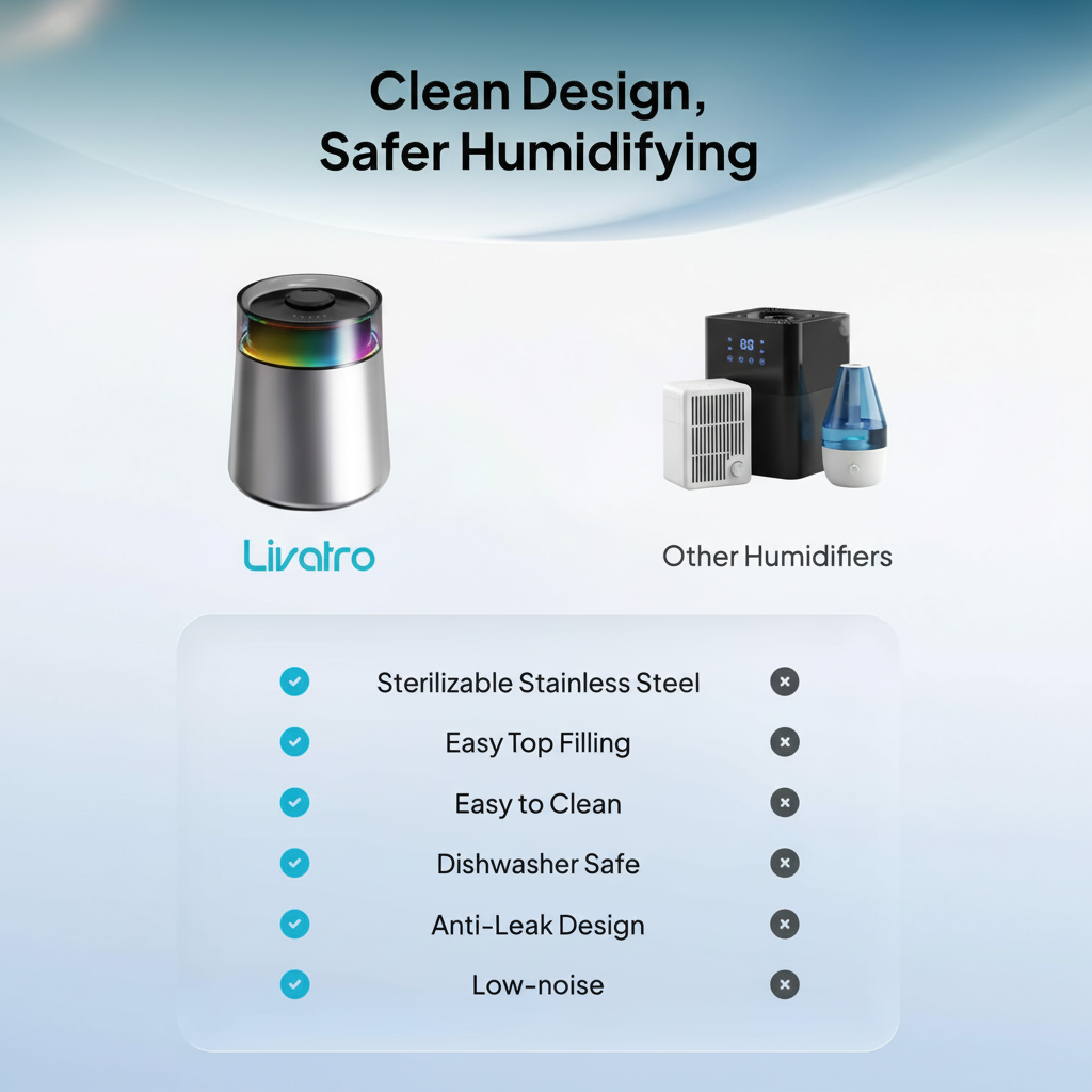 7L Ultrasonic Cool Mist Humidifier for Bedroom & Large Room, Top Fill, 24dB Quiet, 3 Mist Levels, Easy Clean, Dishwasher Safe