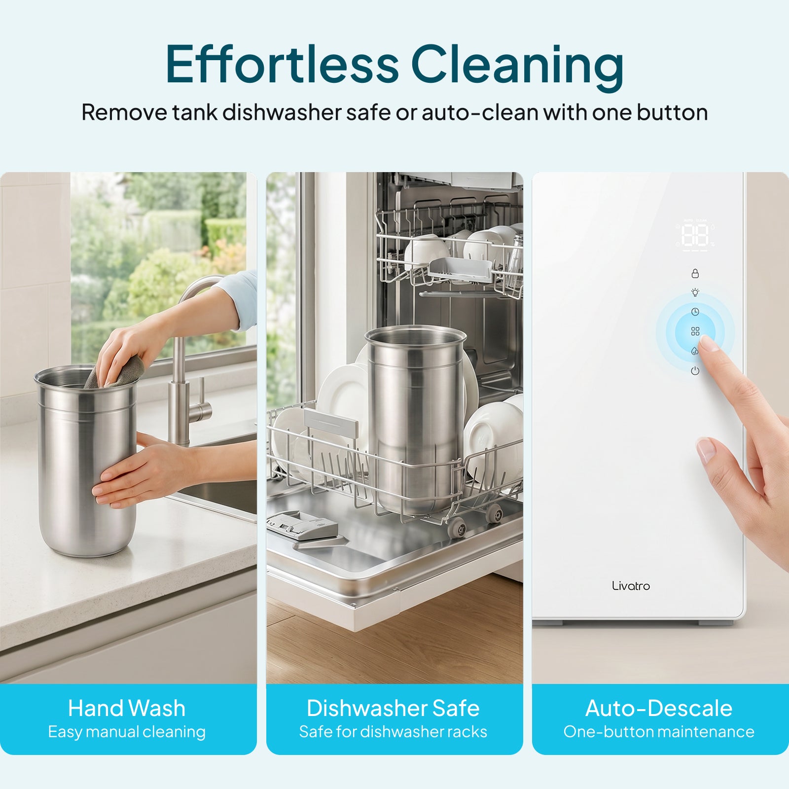 Livatro 6L Warm Steam Humidifier – 212°F Boiling Kills 99.9% Bacteria, 304 Stainless Steel, Auto-Clean, 24H Runtime