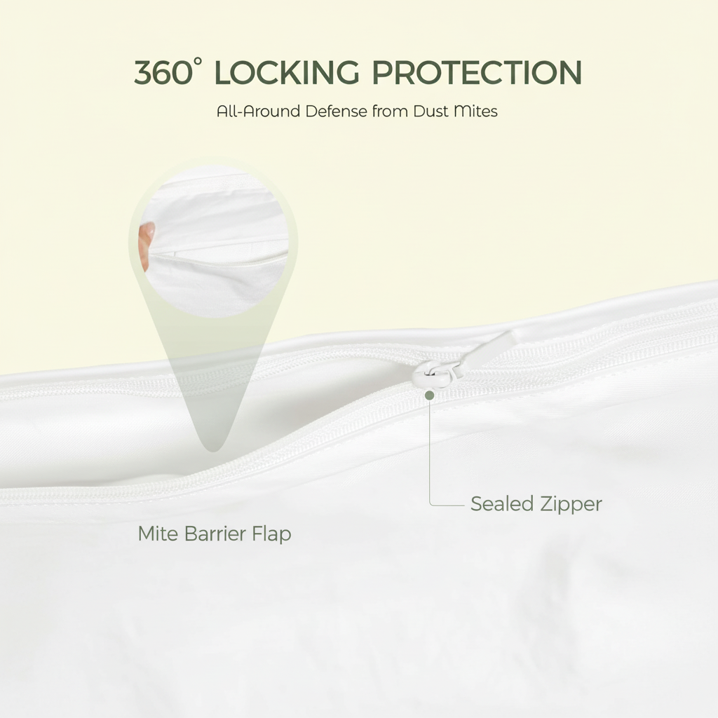 FAUNNA 100% Cotton Duvet Cover, Hypoallergenic White Zipper Comforter Cover, Bed Bug Proof, Breathable & Antimicrobial Protector