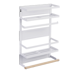 ADIVO Magnetic Fridge Storage Shelf with Paper Towel Holder Kitchen Spice Rack Organiser - White