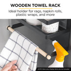 ADIVO Magnetic Fridge Storage Shelf with Paper Towel Holder Kitchen Spice Rack Organiser - White