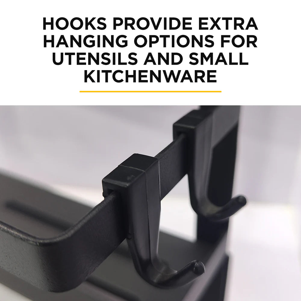 ADIVO Magnetic Fridge Storage Shelf with Paper Towel Holder Kitchen Spice Rack Organiser - White