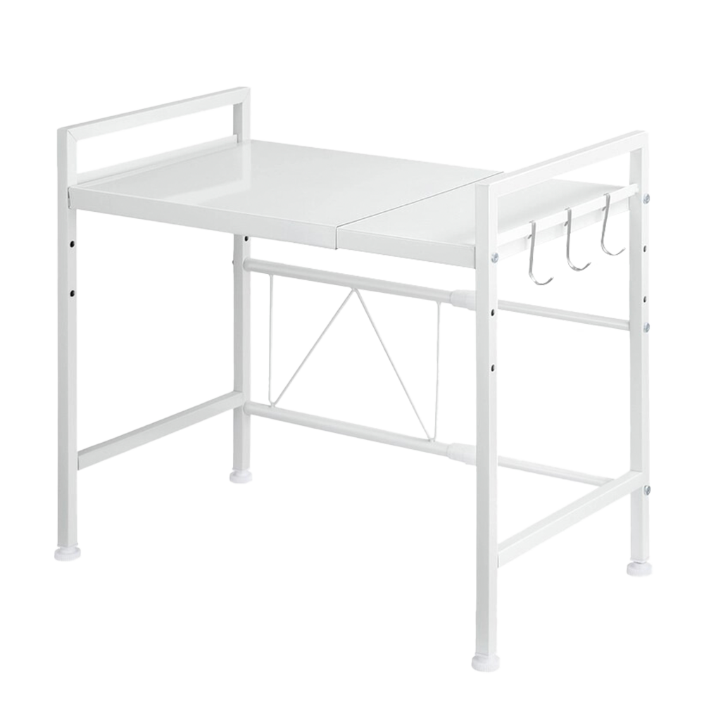 Microwave Oven Shelf Rack Adjustable Metal Kitchen Organiser Storage 2 Tier