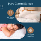 FeelAtHome Cotton Pillow Protector - 100% Waterproof Zippered Pillow Covers, Noiseless