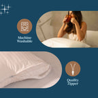 FeelAtHome Cotton Pillow Protector - 100% Waterproof Zippered Pillow Covers, Noiseless