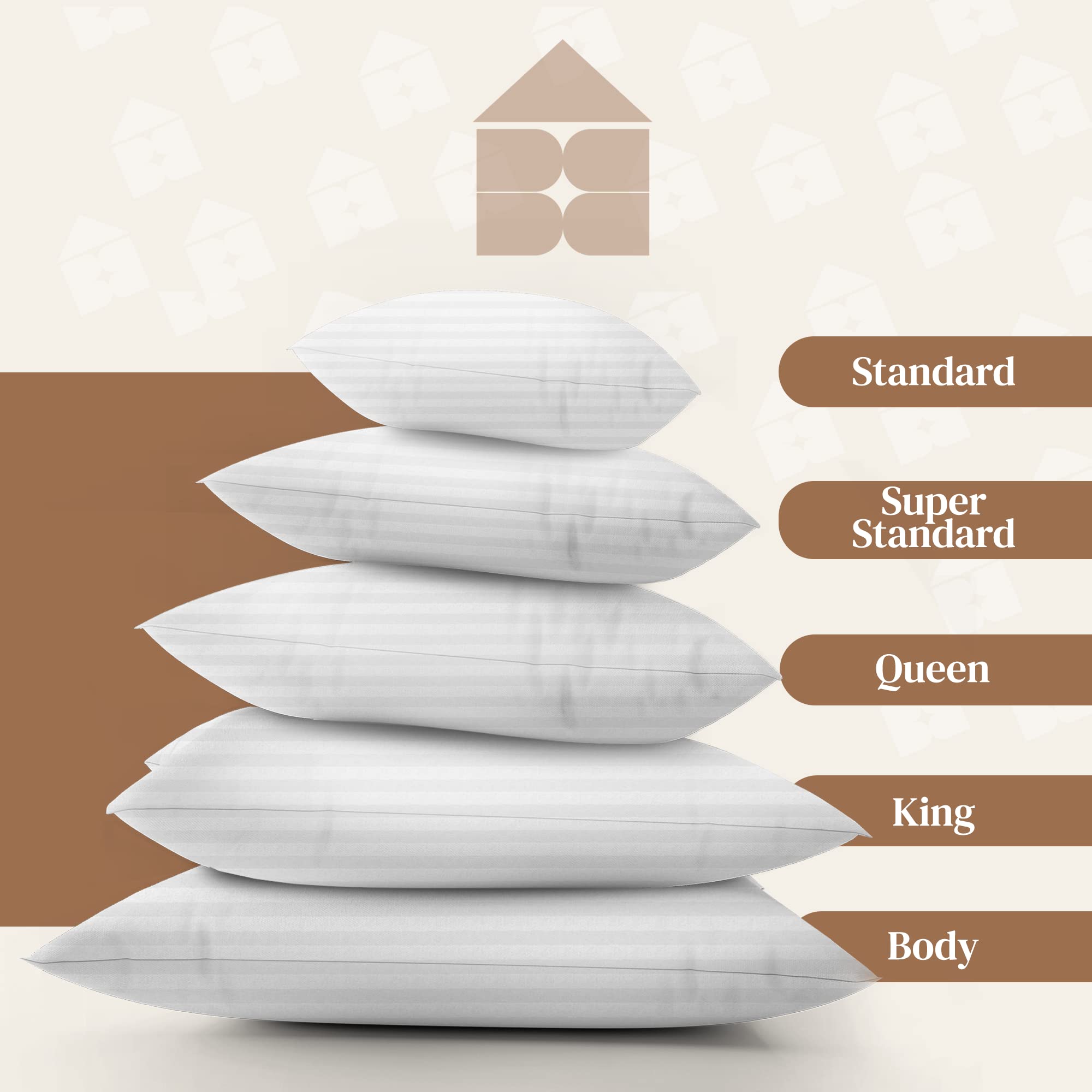 FeelAtHome Cotton Pillow Protector - 100% Waterproof Zippered Pillow Covers, Noiseless