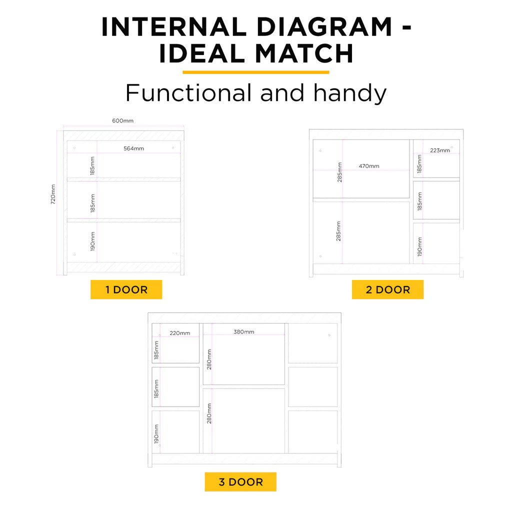 Viviendo Bathroom LED Mirror Cabinet Home Washroom Shaver Wall-Mounted Vanity Shelf Storage Unit Mirrored Cupboard