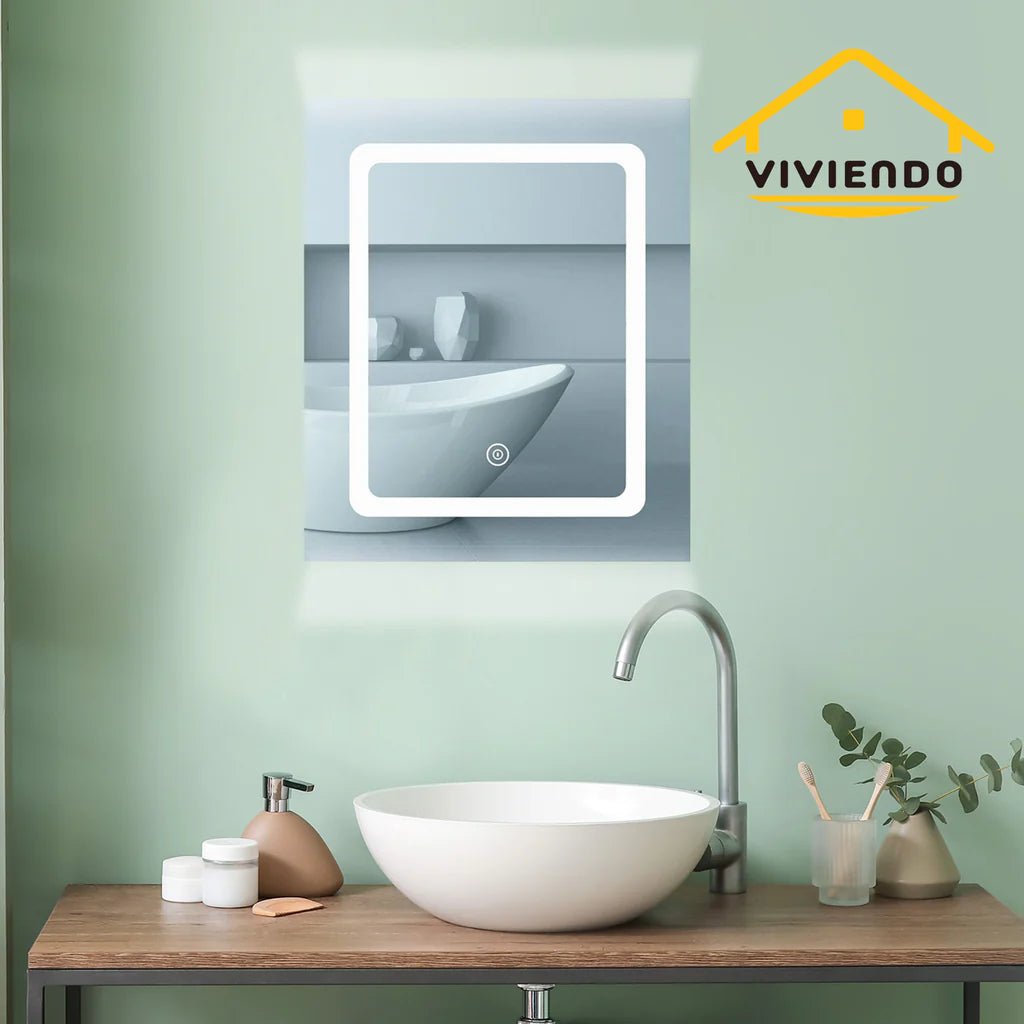 Viviendo Bathroom LED Mirror Cabinet Home Washroom Shaver Wall-Mounted Vanity Shelf Storage Unit Mirrored Cupboard