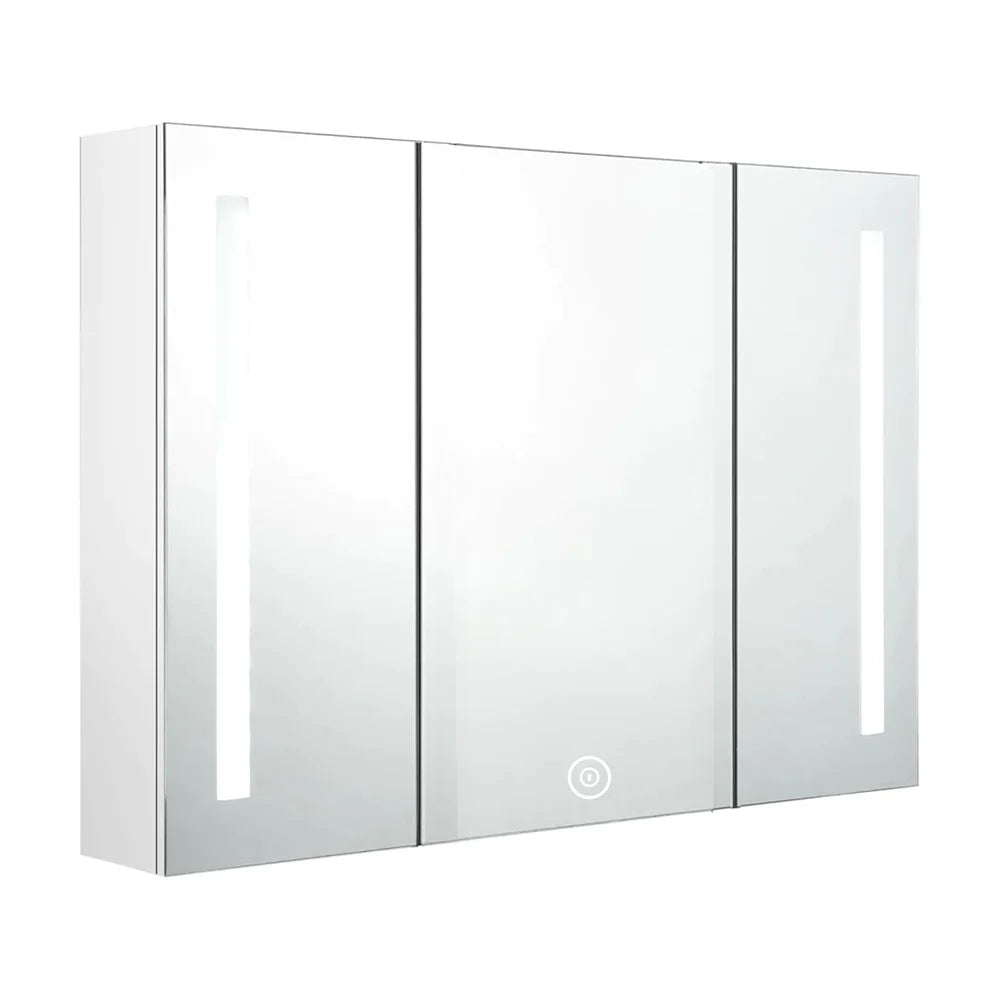 Viviendo Bathroom LED Mirror Cabinet Home Washroom Shaver Wall-Mounted Vanity Shelf Storage Unit Mirrored Cupboard