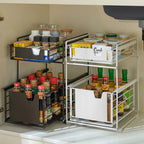Advio Pantry Kitchen Organiser Sauce Rack Spice Storage with sliding drawers in Carbon Steel