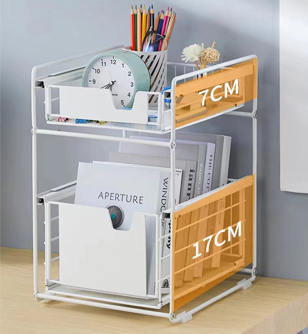 Pantry Kitchen Organiser Sauce Rack Spice Storage with sliding drawers in Carbon Steel