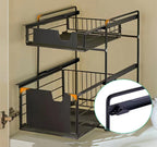 Advio Pantry Kitchen Organiser Sauce Rack Spice Storage with sliding drawers in Carbon Steel