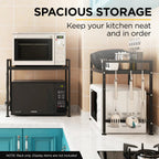 Adivo Microwave Oven Shelf Rack Adjustable Metal Kitchen Organiser Storage 2 Tier
