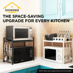 Adivo Microwave Oven Shelf Rack Adjustable Metal Kitchen Organiser Storage 2 Tier