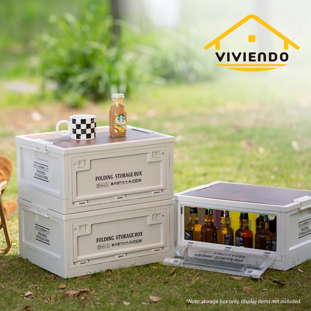 Viviendo Portable Heavy Duty 3-Way Open Camping Storage Box Foldable and Stackable Container