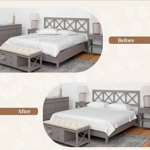 FeelAtHome Bed Sheet Clips 4PCS - Mattress Holder Straps, Elastic Corner Bands with Clamps, Fit Twin/Queen/King Sheets