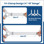 FeelAtHome Bed Sheet Clips 4PCS - Mattress Holder Straps, Elastic Corner Bands with Clamps, Fit Twin/Queen/King Sheets
