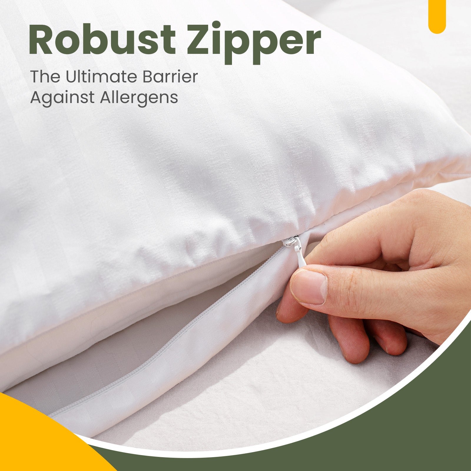 Fairpeak Pillow Protectors,Zippered, Hotel-Quality, Breathable, Machine Washable