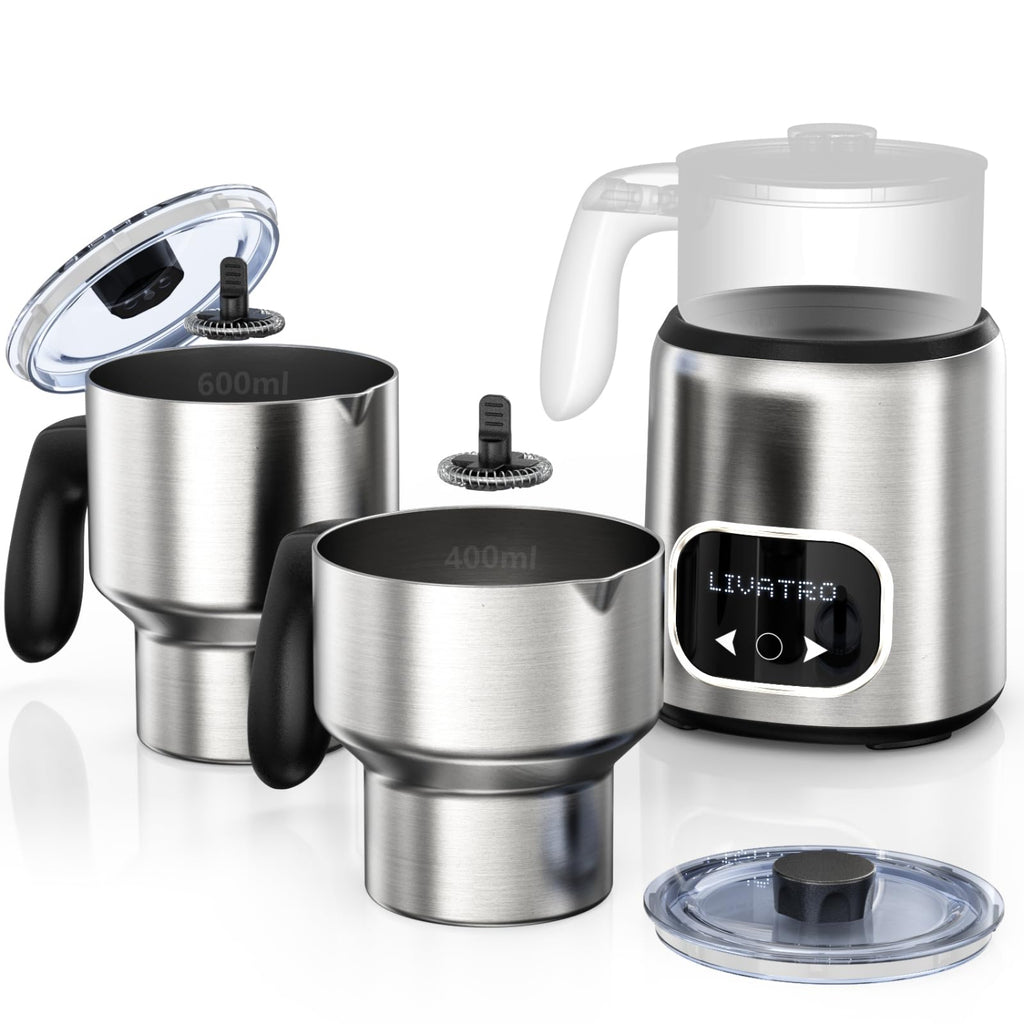 14-in-1 Milk Frother & Steamer, 21oz Detachable Cup, IH Fast Heat, Smart Memory, Dishwasher Safe