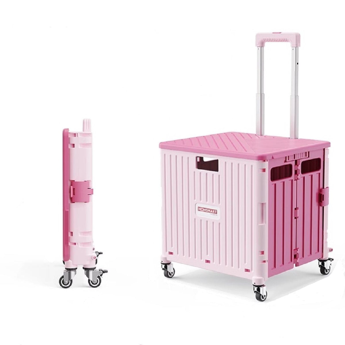 Viviendo Folding Shopping Trolley Portable Grocery Cart Rolling Wheel with Sliding Cover