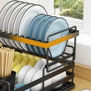 2 tier Dish Drainer Kitchen Counter Dish Rack with Cutlery Holder, Drip Tray