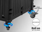 Viviendo 65L Foldable Shopping Trolley Cart Portable Grocery Basket Rolling Wheel with Top Cover