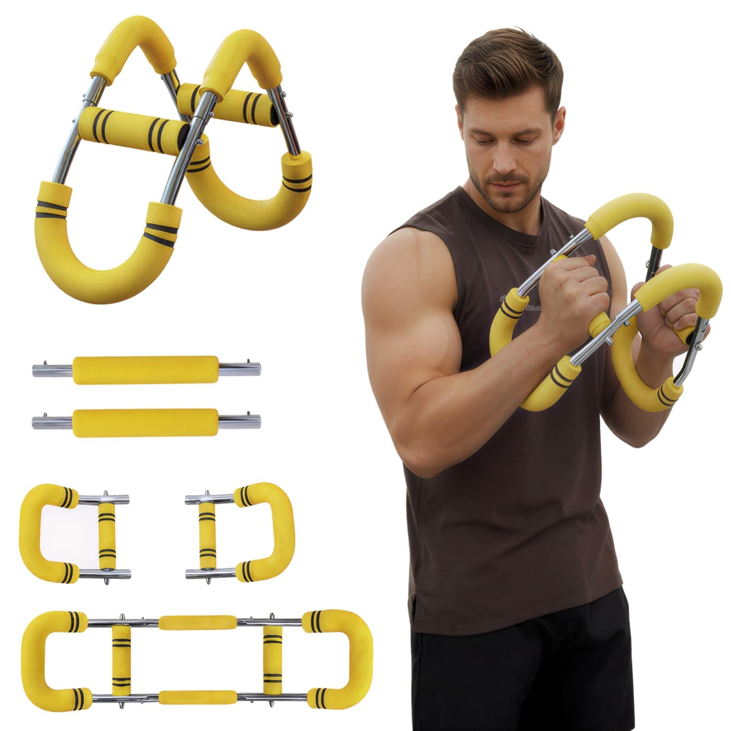 Adjustable Twister Arm Trainer for Home Gym, 30–110lb Resistance with Detachable Steel Springs