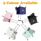 Viviendo 65L Foldable Shopping Trolley Cart Portable Grocery Basket Climbing Wheel with Top Cover