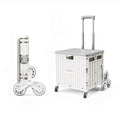 Viviendo 65L Foldable Shopping Trolley Cart Portable Grocery Basket Climbing Wheel with Top Cover