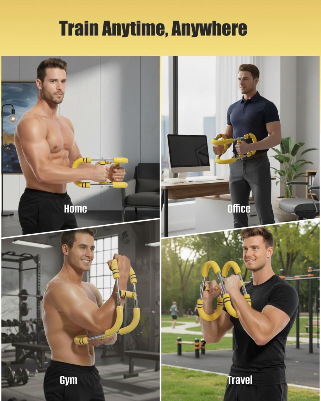 Adjustable Twister Arm Trainer for Home Gym, 30–110lb Resistance with Detachable Steel Springs