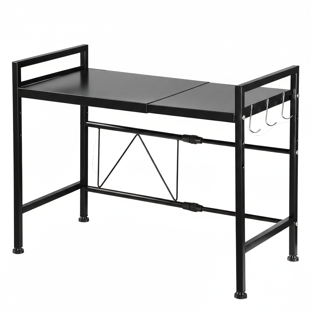 Adivo Microwave Oven Shelf Rack Adjustable Metal Kitchen Organiser Storage 2 Tier