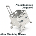 Viviendo 65L Foldable Shopping Trolley Cart Portable Grocery Basket Climbing Wheel with Top Cover