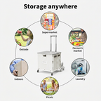 Viviendo 65L Foldable Shopping Trolley Cart Portable Grocery Basket Climbing Wheel with Top Cover